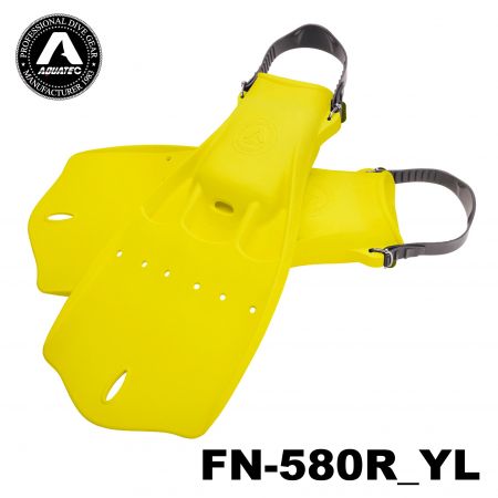 Aquatec 워울프 제트 핀 노란색 FN-580S 고무 스트립 포함